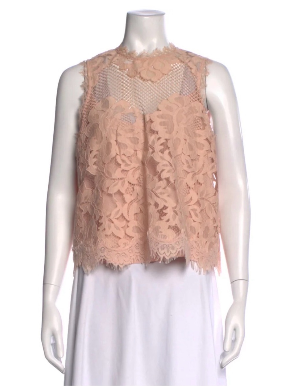 ME+EM Blush Pink Lace Sleeveless Top